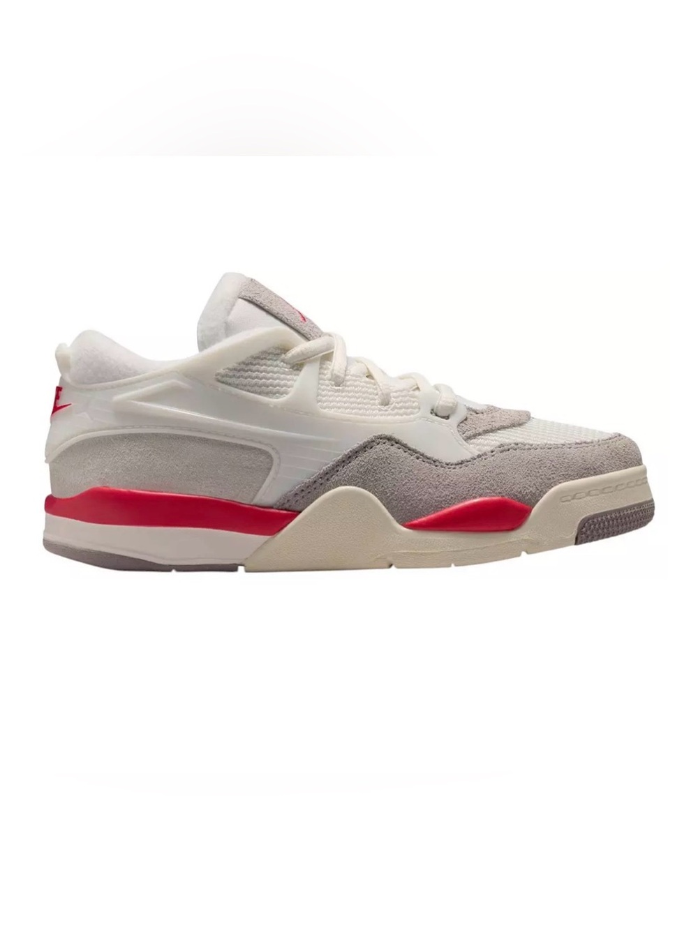 Nike Air Jordan 4 RM in a white and fire red New with box size 3 Youth